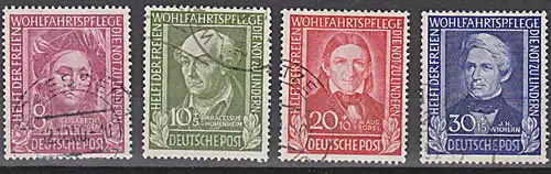 Johann Hinrich Wichern Theologe Innere Misssion Helfer der Menschheit 1949 kpl. (MiNr. 117-120 170.- )