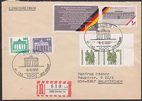 BERLIN West SoSt. Brandenburger Tor  "41. Tag der Heimat" mit SoiMke "Charta der dt. Heimatvertriebenen"