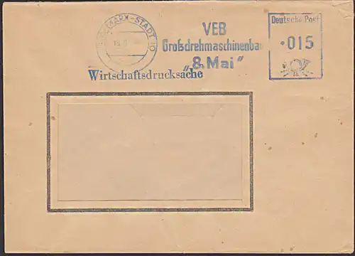 KARL-MARX-STADT 30, Chemnitz Dienstpostbrief VEB Großdrehmaschinenbau "8.Mai" als Wirtschaftsdrucksache