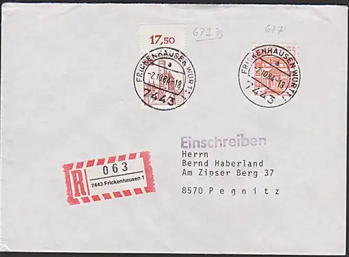 Berlin 673Bg 677 Schloss Lichtenstein und Herrenhausen auf R-Bf aus Frickenhausen