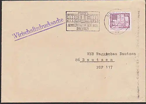 Dresden DDR "Armeemuseum der DDR Dresden" MWSt. Dresden Wirtschaftsdrucksache Gebäude building