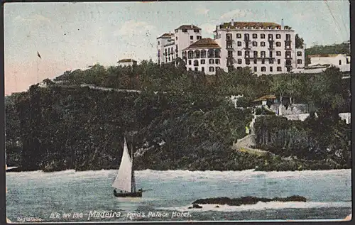 CAK Madeira Reid&acute;s Palace Hotel  Nr. 156 1908 nach London England