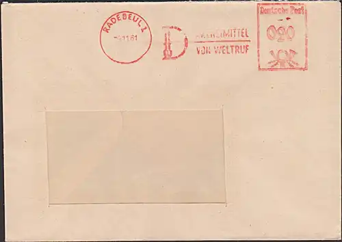 RADEBEUL AFS 1961 "Arzneimittel von Weltruf" Abs. Institut für Silikon- und Flourkarbon