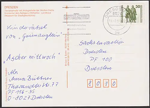 Friedrich Schiller J. W. v. Goethe Denkmal in Weimar  Mi.: 3345 MWSt. "Militärhistorisches Museum Dresden"