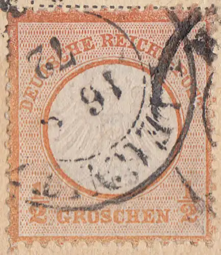 DR LIEGNITZ 1/2 Groschen auf Correspondenz-Karte 1872 MiNr. 14 kleiner Brustschild nach Bunzlau