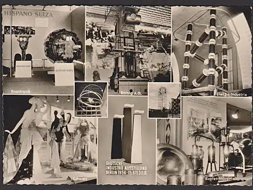 Berlin-Charlottenburg SoSt. Deutsche Industrieausstellung 1956 MiNr. 157 auf Anlass-Photokarte vom Ersttag