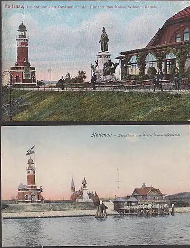 Holtenau Kiel Kaiser Wilhelm Kanal Nord-Ostsee-Kanal Leuchtturm und Denkmal, 3. Sächsische Kriegerfahrt Wasserkante 1911