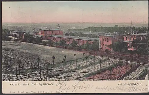 Königsbrück Sachsen Barackenlager 1904 "Gruß aus..." Militaria