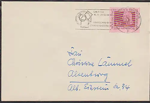 Leipzig  MWSt. 1959 "Leipzig Lehrschau der Standardieserung" Friedrich Schiller 1759 - 1805