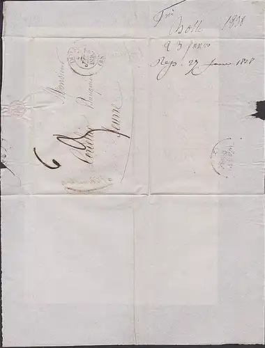 Dole vorphil. Brief von 1838 nach Seurre