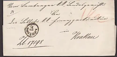 AD Lemberg Ukraine Lwow Lwiw nach Krakau  Beleg mit Trocken-Siegel und mit Text