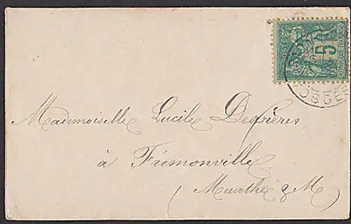 lettre 1894 Brief Frankreich Vogesen