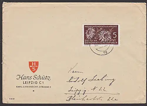 Naturschutzwoche 1957 5 Pf. Silberdistel MiNr. 561, Germany