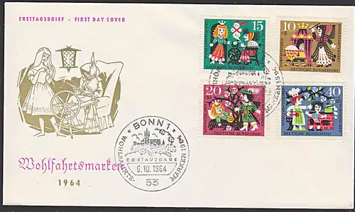 Märchen "Dornröschen" Grimm auf FDC 1964 first day cover