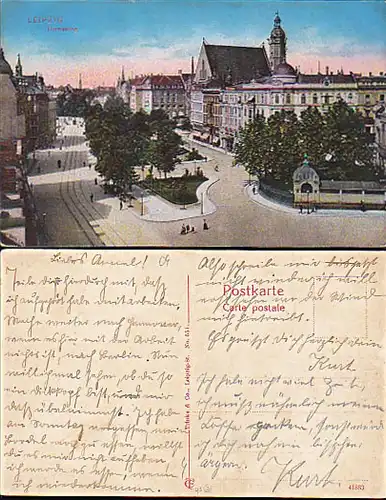 Leipzig Thomasring  und Marktplatz  um 1904, 2 Karten