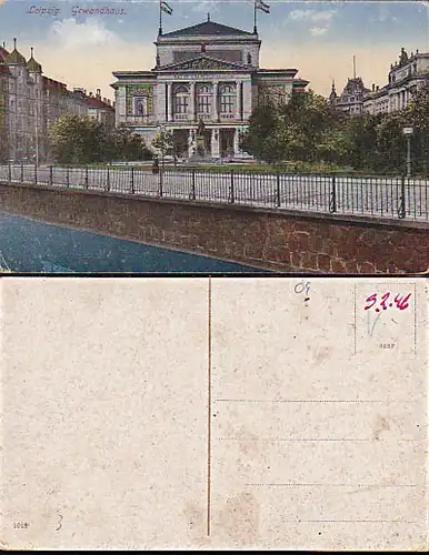 Leipzig Thomasring mit Kirche Gewandhaus Gesamtansicht LOt von 3  CAK  um 1913