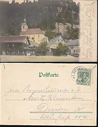 Oybin Lot 3 CAK Kirchruine Kreuzgang dabei Feldpostkarte von 1915