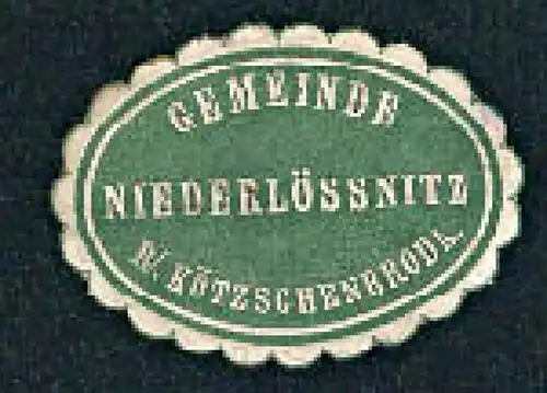 Niederlössnitz bei Kötzschenbroda Gemeinde Verschlussmarke um 1900 heute Radebeul