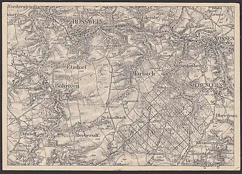 Rosswein topografische Karte Nossen und westl. Umgebung um 1931 unbeschrieben von Jugendherbergen