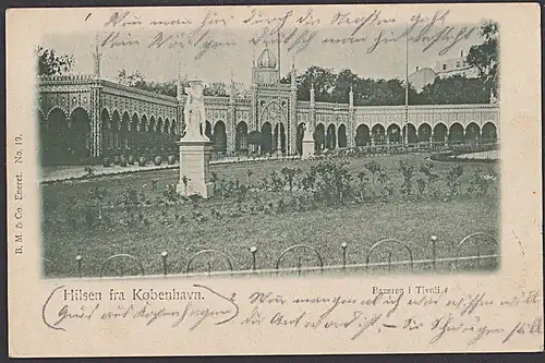 Kopenhagen Kobenhavn Bazaren i Tivoli um 1902 beschrieben Auslandskarte