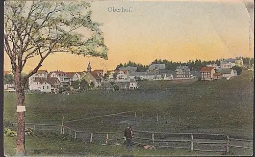 Oberhof CAK um 1904  gelaufen, dabei Bauer mit Sense