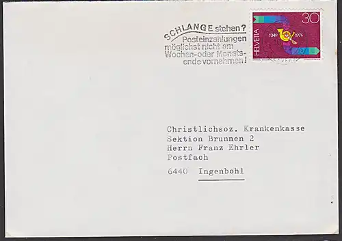 Schweiz MWSt. "Schlange stehen? Posteinzahlungen ... " nah Ingenbohl