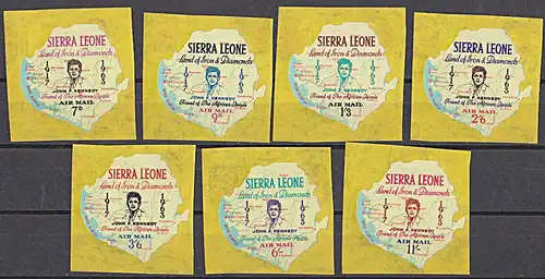 Sierra Leone stamps ** Land of Iron &amp; Diamonds John F. Kennedy 1917 - 1963 Freund der afrikanischen Menschen