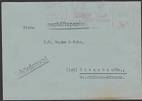 Behördenpost AFS REMSE (MULDE) Lederfabrik 1952