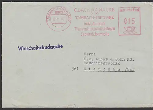 TAMBACH-DIETHARZ Heizelemente Temeraturregelungsanlagen Spanholzformteile, AFS 22.6.1970