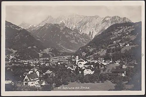 Schruns mit Zimba Vorarlberg  Photokarte 1926 mit Sonderstempel Luftkurort