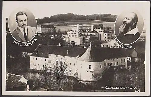 GALLSPACH O. Ö . mit Fr. und V. Zeileis Fotokarte 1930 nach Klotzsche mit 10 Gr. Briefmarke
