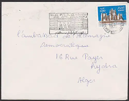 les P. T. T. au Service du Peuple Algeri Hydra Ambassade de la republique democratique allemande  Botschaft der DDR
