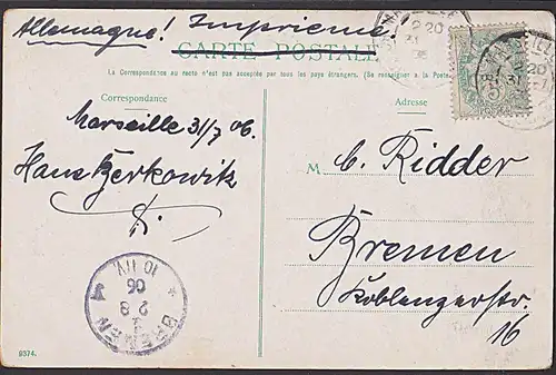 Marseille Prefecture CAK 1906 Kutschen nach Halle (Saale)