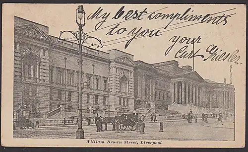 Liverpool William Brown Street Karte von 1903