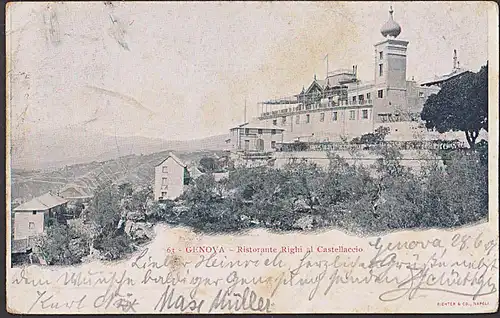 GENOVA AK 1901 Ristorante Righi al Castellaccio  Genua