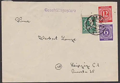 Gera SBZ Thüringen 95 6 Pf im in MiF mit Ziffernausgabe portogenau