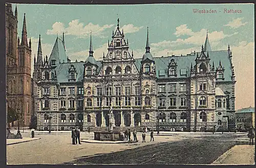 Wiesbaden Rathaus um 1910  - unbeschrieben-
