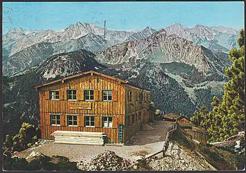 PFRONTEN Berggasthaus OSTLERHÜTTE CAK 1967  Blick  auf Nebelhorn Gaishorn
