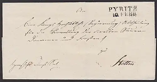 PYRITZ Pyrzyce  West-Pommern nach Stettin portofreier Brief an Regierung