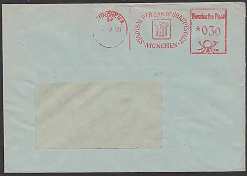 München 1950 STADTRAT DER LANDESHAUTPTSTADT  AFS =DP 030= mit Logo