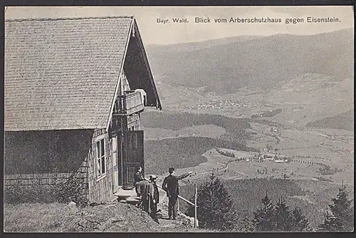 Arberschutzhaus Blick gegen Eisenstein Bay. Wald AK 1911 Baudenstempel