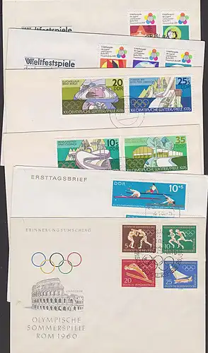 Lot kpl. Ausgaben DDR Sport Jugend Olympische Sommerspiele 1960  Kanurennsport Weltfestspiele  Junge Pioniere