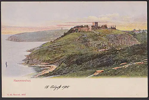 Hammershus 1905  brevkort CAK Burg an der Nordwestseite der dänischen Insel Bornholm, unbeschrieben