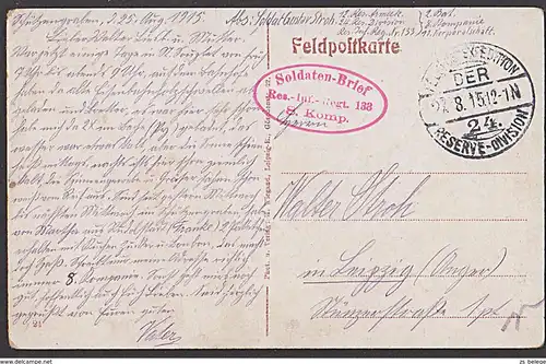 St. Marie-a-Py Haus im zerschossnen Dorf Feldzug 1914/1915 CAK Soldatenbrief Feldpostkarte 24. Reserve-Divission
