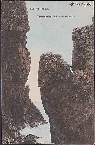 Bornholm Hammershus Tyverenden 1905  brevkort AK