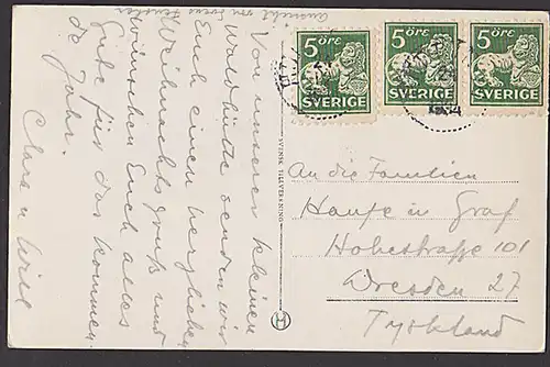 Stockholm i kvällsbelysning  Photo-AK Stadt in Abenddämmerung