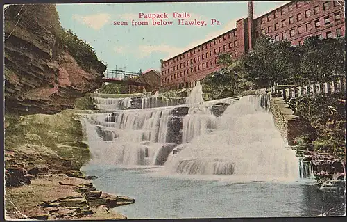 Hawley Paupack falls seen from below CAK  1918