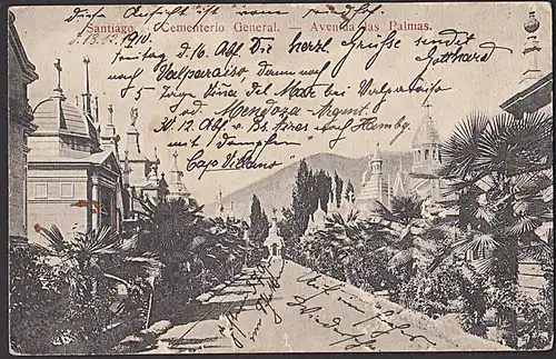 Santiago Chile Cementerio General Avenieda las Palmas AK um 1910