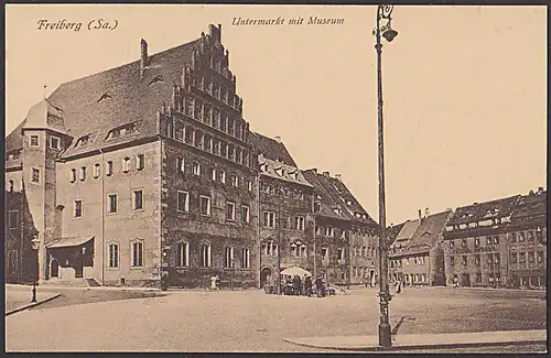 Freiberg (Sachsen) 4 Karten Der Dom Karte um 1920 ungebraucht beste Erhaltung, Untermarkt Schwedendenkmal Gymnasium