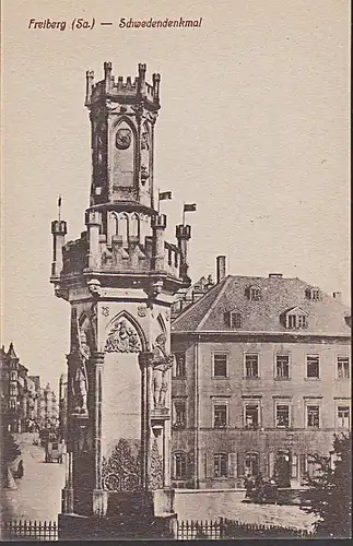 Freiberg (Sachsen) 4 Karten Der Dom Karte um 1920 ungebraucht beste Erhaltung, Untermarkt Schwedendenkmal Gymnasium